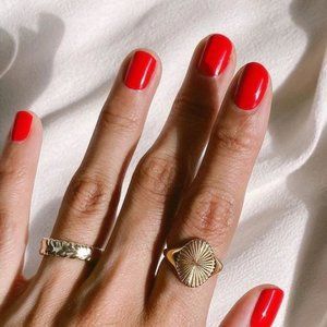 Gold Sunburst Signet Ring | DAISY LONDON (Size 8)